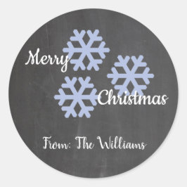 Icy Snowflakes Chalkboard Ronde Sticker