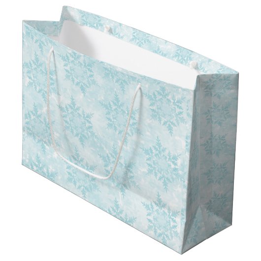 Icy Snowflakes Large Cadeautasje (Voorkant Gekanteld)