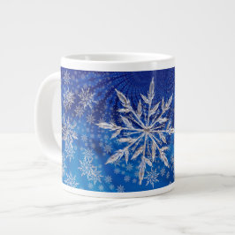 Icy Snowflakes op blauw Grote Koffiekop