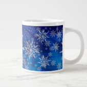 Icy Snowflakes op blauw Grote Koffiekop (Rechts)