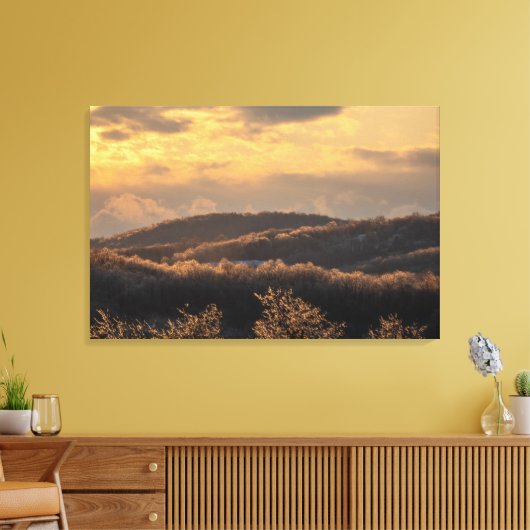 Icy Sunset Canvas Afdruk (Insitu (Woonkamer))