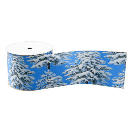 Icy Tree Dreams Snowy Forest Grosgrain Lint