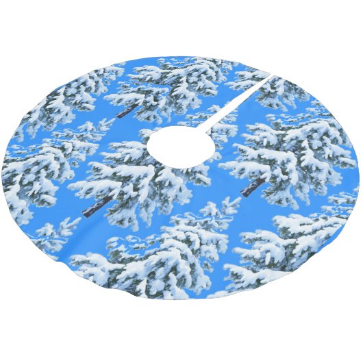 Icy Tree Dreams Snowy Forest Kerstboom Rok (Gekanteld)