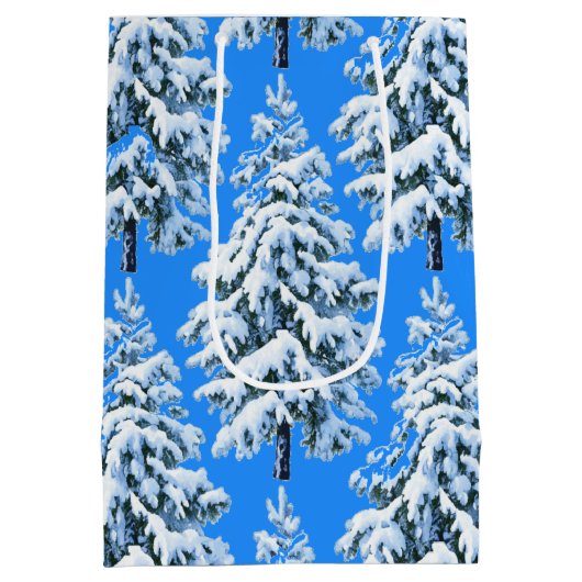 Icy Tree Dreams Snowy Forest Medium Cadeauzakje (Achterkant)