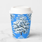 Icy Tree Dreams Snowy Forest Papieren Bekers (Links)