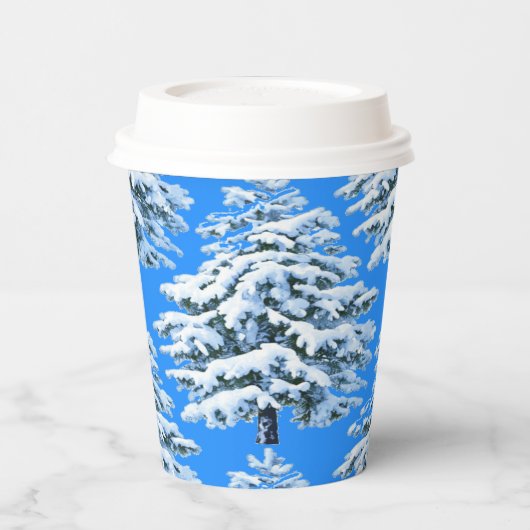 Icy Tree Dreams Snowy Forest Papieren Bekers (Links)