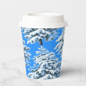 Icy Tree Dreams Snowy Forest Papieren Bekers (Achterkant)