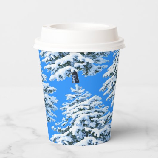 Icy Tree Dreams Snowy Forest Papieren Bekers (Achterkant)