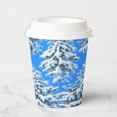 Icy Tree Dreams Snowy Forest Papieren Bekers (Rechts)