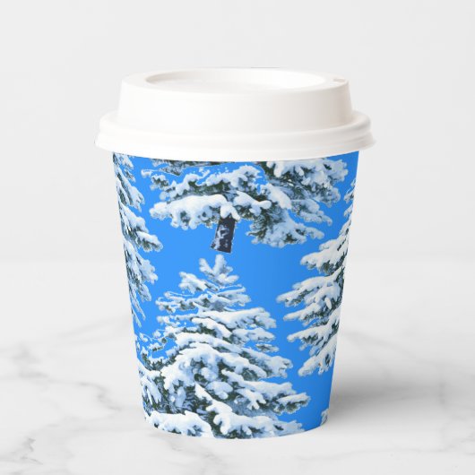 Icy Tree Dreams Snowy Forest Papieren Bekers (Voorkant)