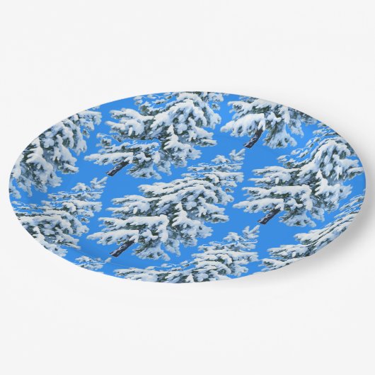 Icy Tree Dreams Snowy Forest Papieren Bordje (Gekanteld)