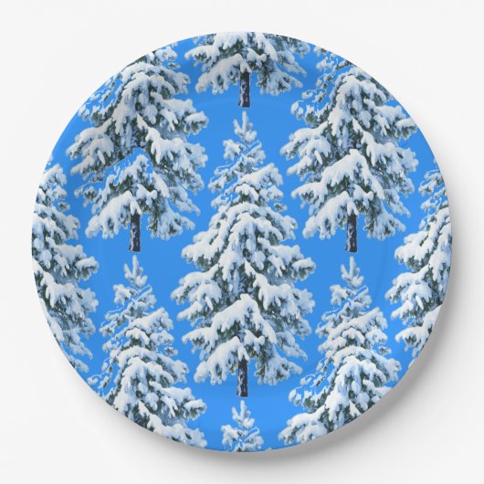 Icy Tree Dreams Snowy Forest Papieren Bordje (Voorkant)