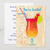 Icy Tropical Rum Punch Je bent uitgenodigd Kaart (Voorkant / Achterkant)
