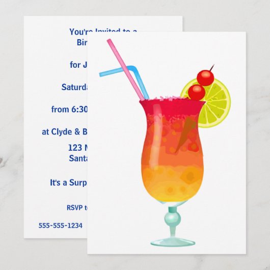 Icy Tropical Rum Punch Kaart (Voorkant / Achterkant)