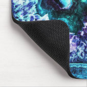  Icy Turquoise en Paarse Geode Crystal Muismat (Hoek)