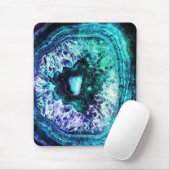  Icy Turquoise en Paarse Geode Crystal Muismat (Met muis)
