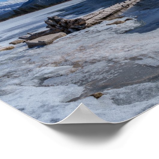 Icy Vermilion Lake Mountain Reflection Panorama Poster (Hoek)