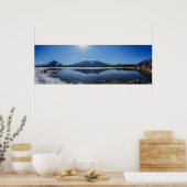 Icy Vermilion Lake Mountain Reflection Panorama Poster (Keuken)