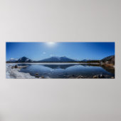 Icy Vermilion Lake Mountain Reflection Panorama Poster (Voorkant)