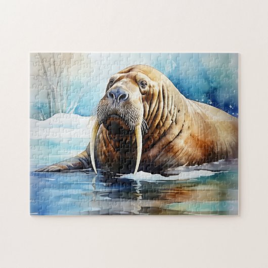 Icy Water Walrus Serene Legpuzzel (Horizontaal)
