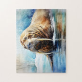 Icy Water Walrus Serene Legpuzzel (Verticaal)