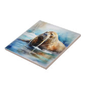 Icy Water Walrus Serene Tegeltje (Zijkant)