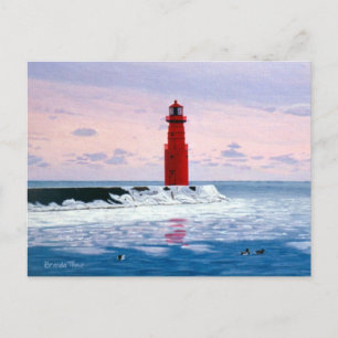Icy Waters Lighthouse Briefkaart
