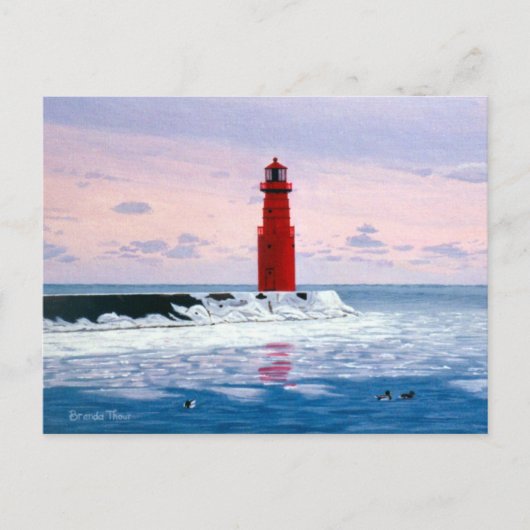Icy Waters Lighthouse Briefkaart (Voorkant)