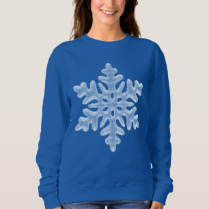 Icy White, bevroren Snowflake Elegant Merry kerst Trui