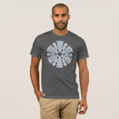Icy White Frozen Snowflake Elegant kergrijs T-shirt (Voorkant volledig)