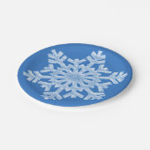 Icy White Frozen Snowflake Frosty Blue Kerstmis Papieren Bordje (Gekanteld)