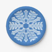 Icy White Frozen Snowflake Frosty Blue Kerstmis Papieren Bordje (Voorkant)