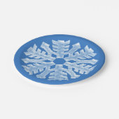 Icy White Frozen Snowflake Frosty Blue Kerstmis Papieren Bordje (Gekanteld)