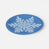 Icy White Frozen Snowflake Frosty Blue Kerstmis Papieren Bordje (Gekanteld)