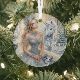 Icy Winter Bride Kerstversiering Glas Ornament