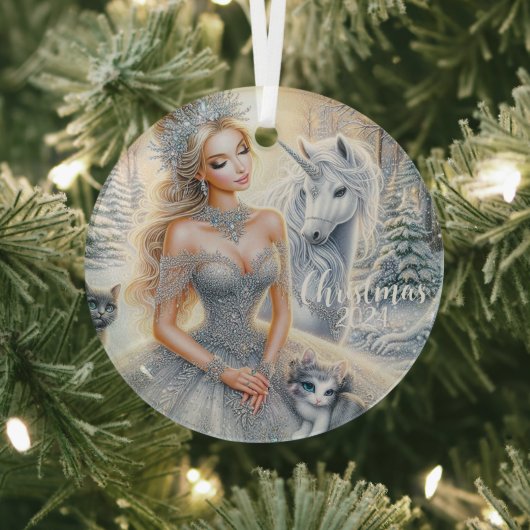 Icy Winter Bride Kerstversiering Glas Ornament (Insitu)