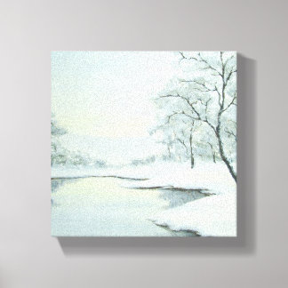 Icy Winter Landscape Canvas Afdruk