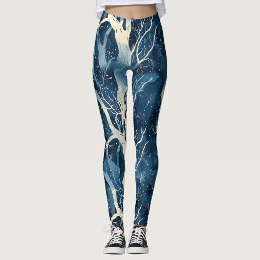 Icy Winter Pattern Leggings (Voorkant)