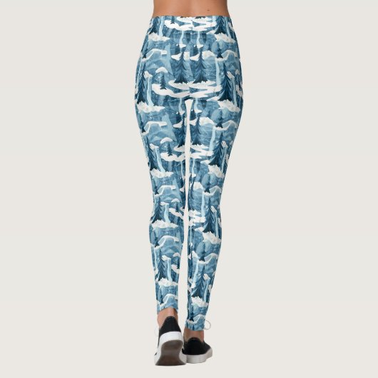 Icy Winter Pattern Leggings (Achterkant)