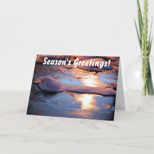 Icy winter River Season's Greetings card Feestdagen Kaart (Voorkant)