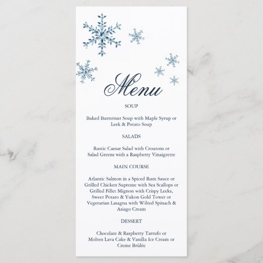 Icy Winter Snowflake Menu (Voorkant)