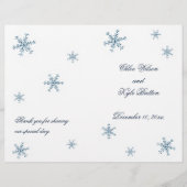 Icy Winter Snowflake Wedding Programme (Voorkant)