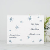Icy Winter Snowflake Wedding Programme (Staand voorkant)