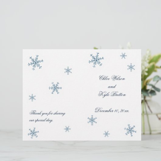 Icy Winter Snowflake Wedding Programme (Staand voorkant)