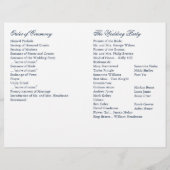 Icy Winter Snowflake Wedding Programme (Achterkant)