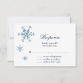 Icy Winter Snowflake Wedding RSVP (Voorkant)