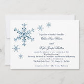 Icy Winter Snowflake Wedding Uitnodiging (Voorkant)
