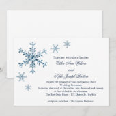Icy Winter Snowflake Wedding Uitnodiging (Voorkant / Achterkant)
