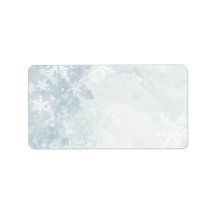 Icy Winter White Snowflake Mailing Address Label