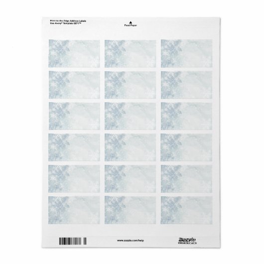 Icy Winter White Snowflake Mailing Address Label (Full Sheet)